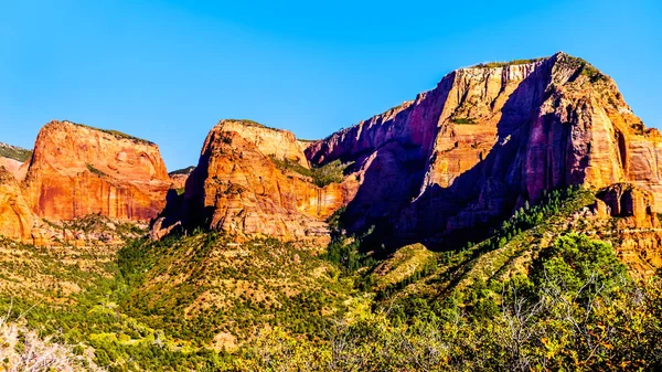 Vista Nagunt Mesa Shuntavi Butte Outros Picos Red Rock Kolob — Fotografia de Stock