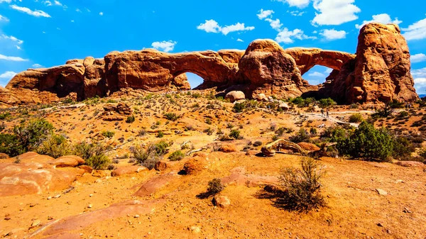 North Window Arch South Window Arch Two Many Large Sandstone — Stock Photo, Image
