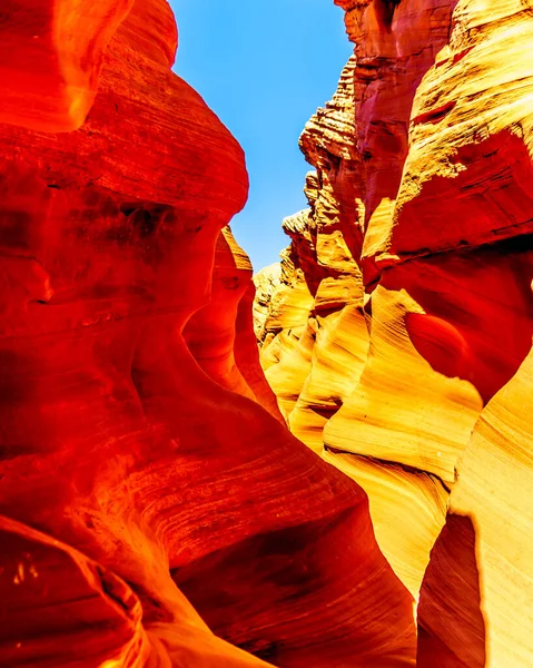 Las Suaves Paredes Curvas Piedra Arenisca Red Navajo Del Cañón —  Fotos de Stock