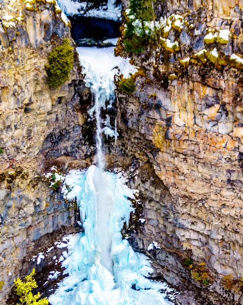 Espectacular Cono Hielo Nieve Invierno Fondo Spahats Falls Spahats Creek — Foto de Stock