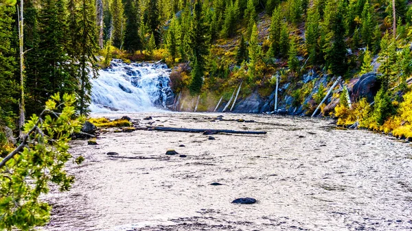 Lewis Falls Río Lewis Cruce Con Autopista 287 Parque Nacional — Foto de Stock