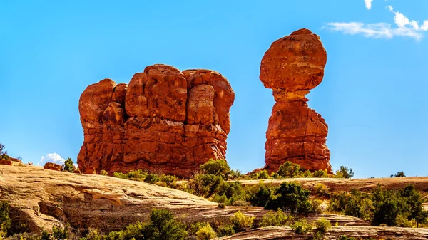 Balanced Rock Other Sandstone Formations Arches Scenic Drive Arches National — Stock Photo, Image