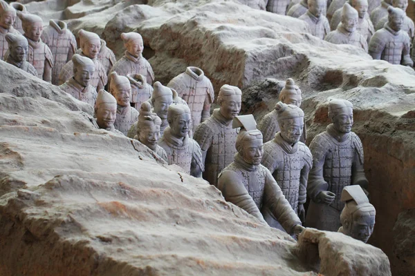 Statua dei terricci dell'esercito di pietra, Esercito di terracotta a Xian, Cina — Foto Stock