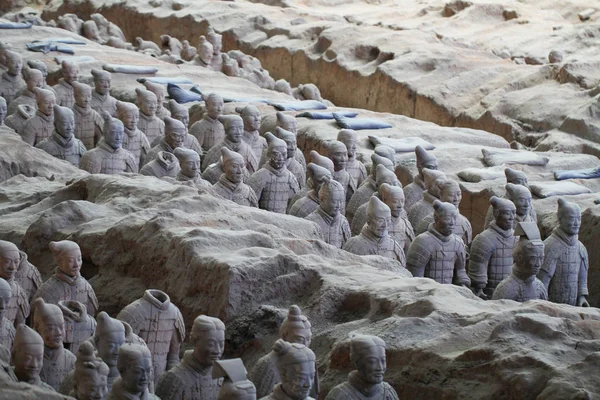 Sten armén soilders staty, Terrakottaarmén i Xian, Kina — Stockfoto