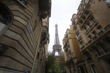 Arka planını şehir manzaralı Eiffle tower görünüm, paris, Fransa