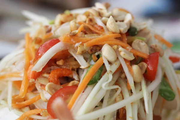 Som Tum Papaya Salad One Spicy Salad Thai Eastern Restaurant — Stock Photo, Image