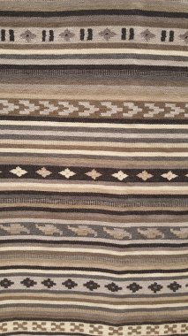 Moda tekstil endüstrisi için düz kumaş deseni üzerine kahverengi, siyah ve beyaz simetri, şifre çözme arka planı