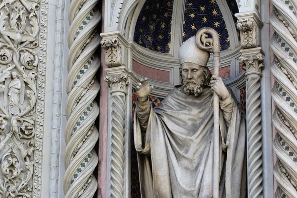 Meravigliosa Statua Umana Decorata Florance Duomo Misteriosa Scultura Famosa Chiesa — Foto Stock