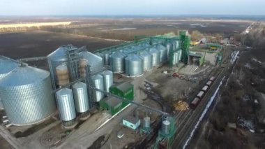 Hava görüntüsü. Tarım tahıl ambarları