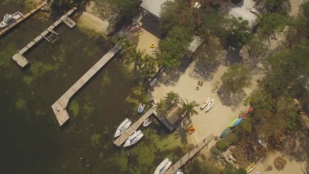 Αεροφωτογραφία Του Key Largo Εξοχικές Κατοικίες Και Παραθαλάσσια Νότια Φλόριντα — Αρχείο Βίντεο