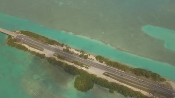 Aérien Route Bel Océan Islamorada Island Floride — Video