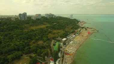Havadan görünümü. Odessa İtalyan sahil şeridi, 4k