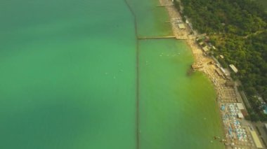 Havadan görünümü. Odessa İtalyan sahil şeridi, 4k