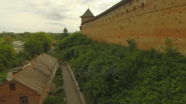 Hava. Prens Lubart taş castle, Lutsk şehir, Ukrayna işareti. 4k