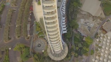 Dubai, Birleşik Arap Emirlikleri, 17 Ağustos 2017. Hava. Jumeirah beach hotel. Güneş doğuyor. 4k.