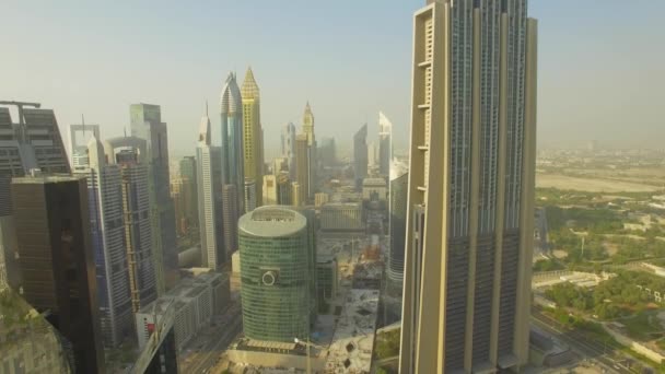 Aéreo Arranha Céus Distrito Financeiro Cidade Dubai — Vídeo de Stock