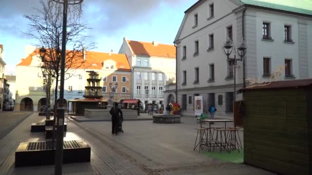 Gliwice City Market Square Gimbal Shot — 비디오