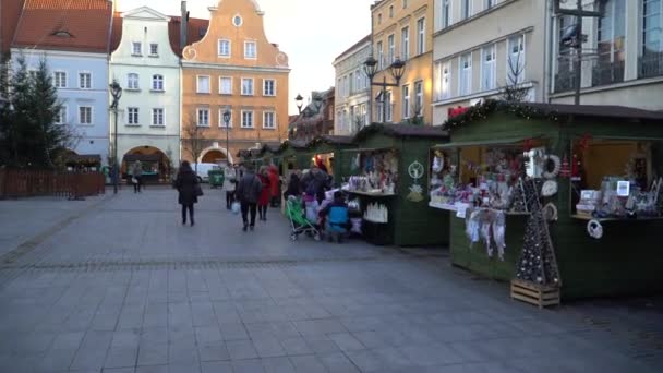 Praça Mercado Gliwice City Gimbal Tiro — Vídeo de Stock