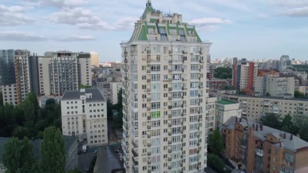 Aerial View Modern Residential Complex Kyiv Cityscape Ukraine — Stock Video