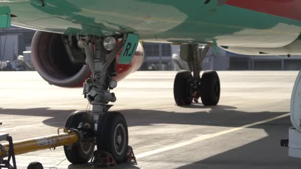 Kiev Ucrânia Setembro 2019 Aeronaves Serviço Após Desembarque Aeroporto — Vídeo de Stock