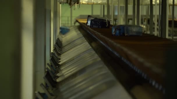 Equipaje Aeropuerto Sistema Equipaje Clasifica Las Bolsas Salida — Vídeos de Stock