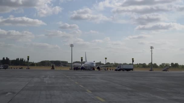 Flugzeug Hebt Von Der Landebahn Internationaler Flughafen Boryspil Kiew Ukraine — Stockvideo