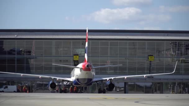 Kiev Ucrânia Aeroporto Boryspil Setembro 2019 Aeronave Das Vias Aéreas — Vídeo de Stock