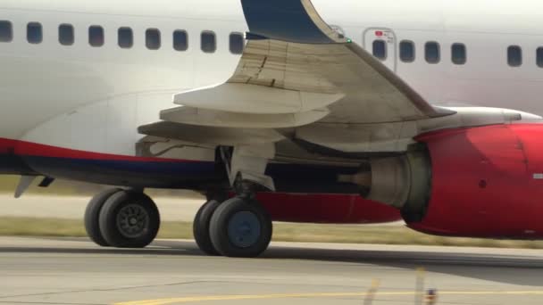 Plano Listo Para Despegar Rollos Pista Aeropuerto Aeropuerto Internacional Boryspil — Vídeos de Stock