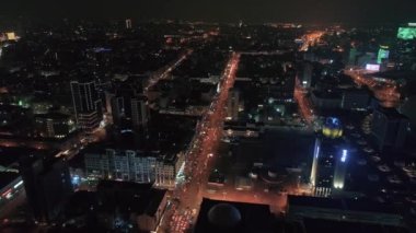 Ukrayna 'nın Kyiv şehri, Kyiv şehri, Kyiv' in hava manzarası. 4k