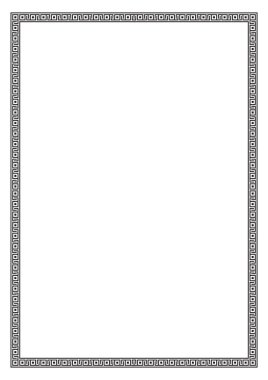 Diploma, sertifika, reklam için süslü geometrik çerçeve. A4 sayfa biçimi.