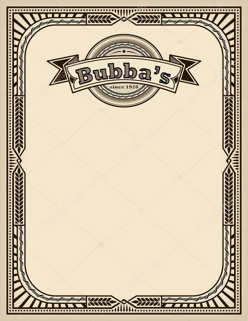 Template With Retro Frame And Label Faded Paper Background Letter Page Size Elements Are Organized By Groups Stock Vector C Svetlanaparsh 129084822