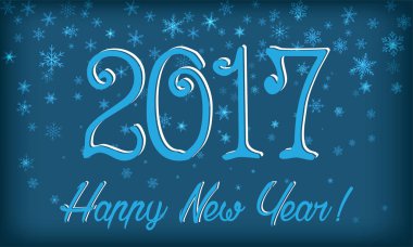 Yeni yıl kartı. Kar taneleri, 2017. Uygulanan saydamlık efektleri.