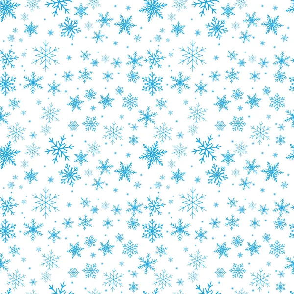 无缝的蓝色图案的雪花。透明背景。包括在矢量文件中的图案色板. — 图库矢量图片