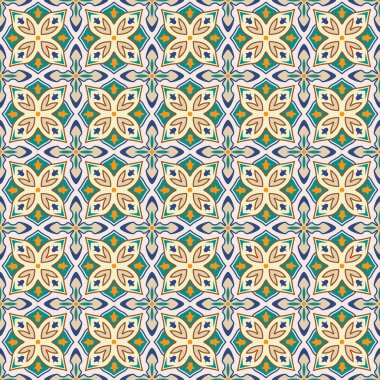 Kesintisiz renk desen, Arap tarzı. Renk örneğini vektör dosyası içinde yer almaktadır.