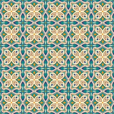 Kesintisiz renk desen, Arap tarzı. Renk örneğini vektör dosyası içinde yer almaktadır.