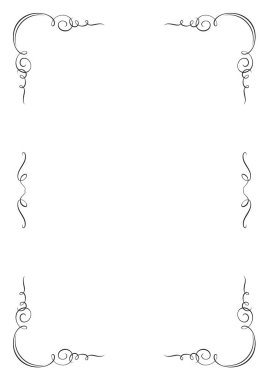 Dikdörtgen vignette çerçeve. A4 sayfa oranlarını.