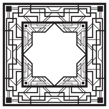 Siyah retro çerçeve, 1920'lerin art deco tarzı kare.