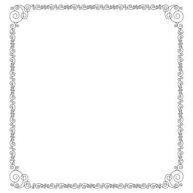 Vignette ile siyah dekoratif çerçeve. 