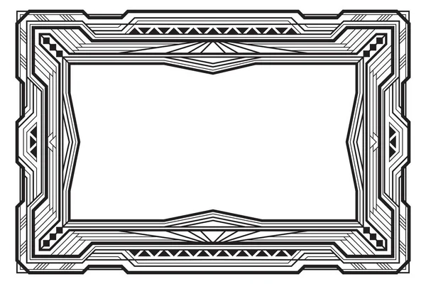Cadre rectangulaire rétro noir, style art déco des années 1920. 3 : 2 proportions . — Image vectorielle