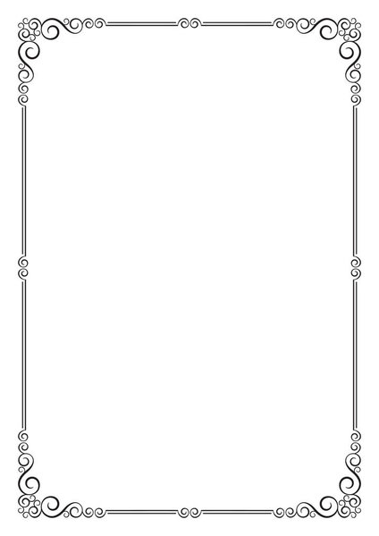 Ornate frame. Template for card, certificate, diploma. A4 page proportions.