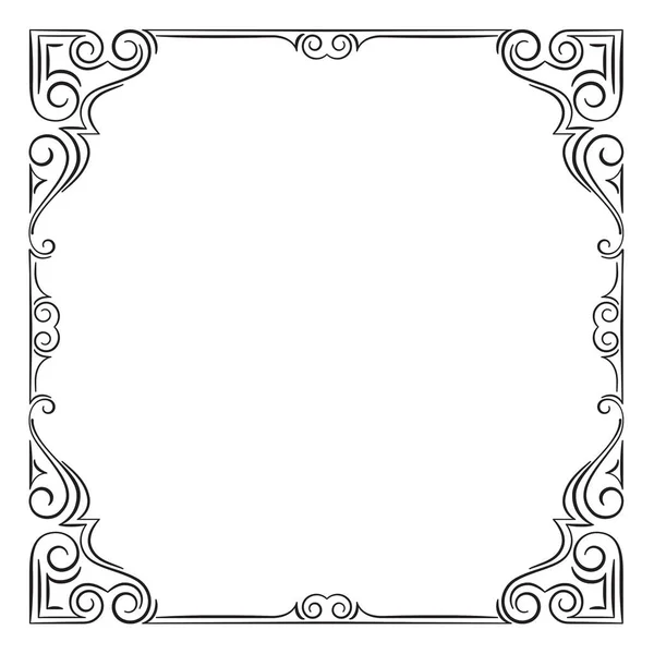 Ornate square black frame. — Stock Vector