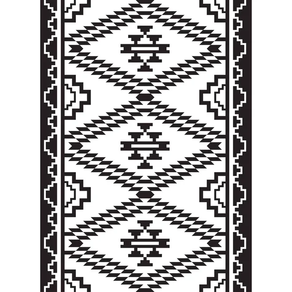 Amerikanische Indianer Stammesmuster, schwarz-weiße Farben. — Stockvektor