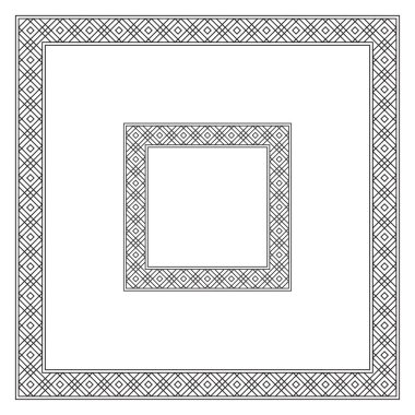 Kare siyah çerçeve, geometrik desen. Farklı boyutlarda.