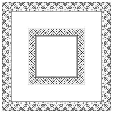 Kare siyah çerçeve, geometrik desen. Farklı boyutlarda.