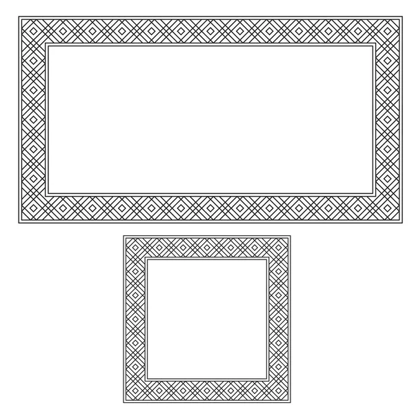 Cuadrado y rectangular marcos negros, patrón geométrico . — Vector de stock