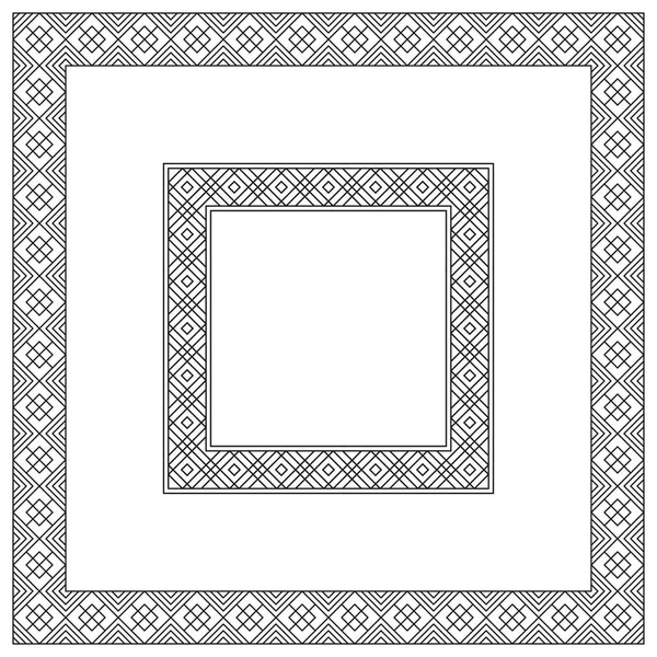 Квадратные черные рамки, геометрический узор. Различные размеры . — стоковый вектор