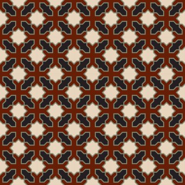 Kesintisiz geometrik renk desen, Arap tarzı. Renk örneği bulunur.