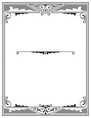 Dikdörtgen siyah beyaz kenarlık ve metin bölme. Mektup sayfa oranlarını.