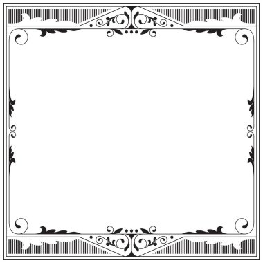 Süslü siyah beyaz kare kare.