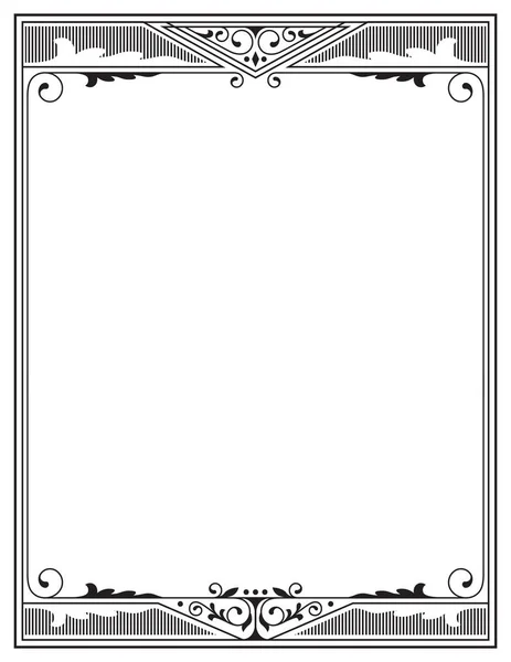 Cadre rectangulaire noir et blanc, proportions lettre page . — Image vectorielle